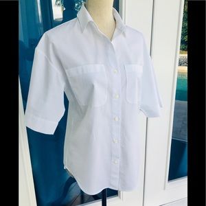 THEORY White Button Down Blouse